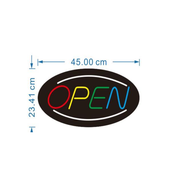 [KT-10210] Rotulo Luz Neon Universal Open Negro