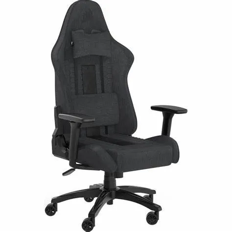 Silla Gamer Corsair TC100 Relaxed Tela Negra/Gris Ergonómica