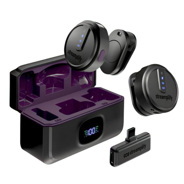 [AS3025] Streamplify Mic GO-48-WL-BK Micrófono Inalámbrico Negro