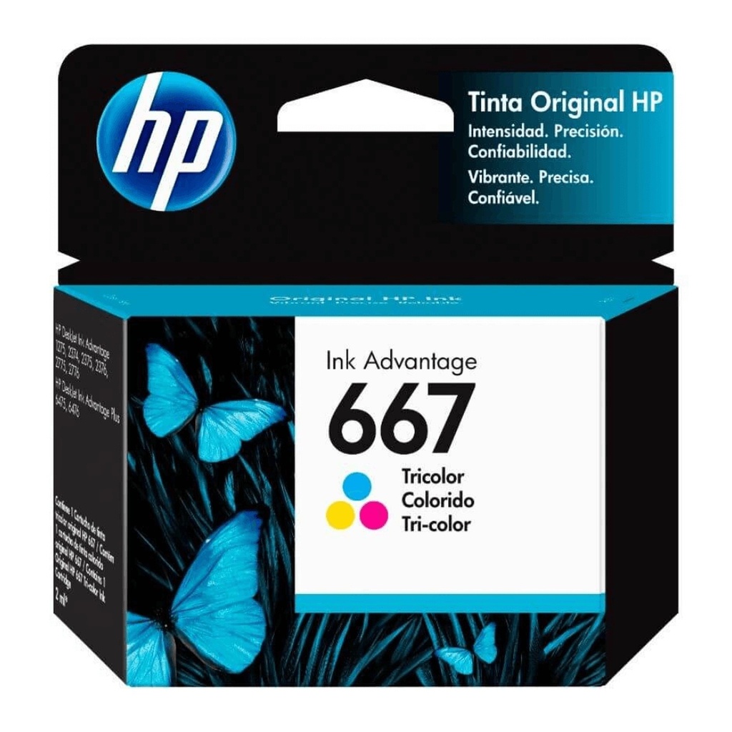 [3301048] Tinta HP 667 Tricolor Cartucho Original 3YM78AL