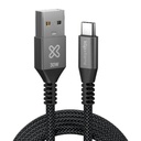 Klip Xtreme Cable USB-C a USB-A Trenzado 3m 30W Negro