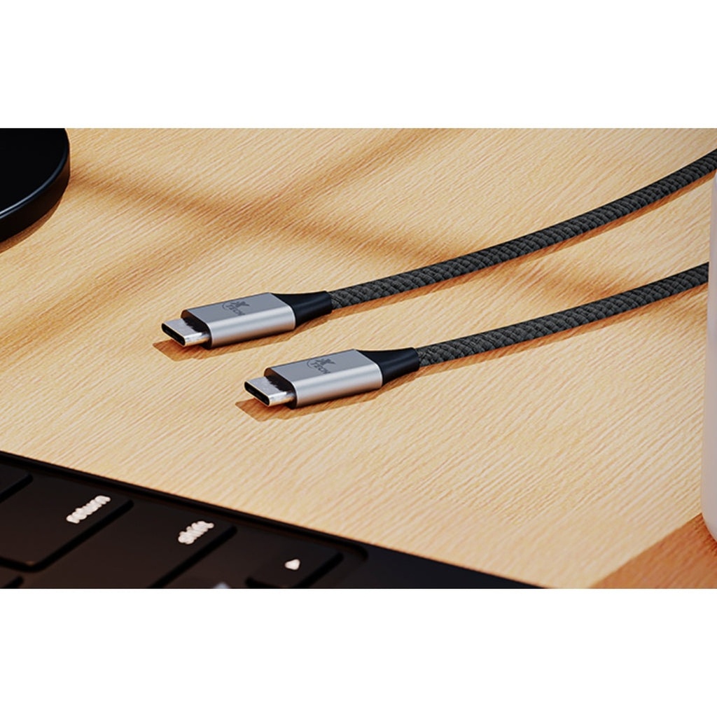 [AB005XTK22] Xtech Cable USB-C a USB-C Trenzado 3.66m Negro/Plata XTC-533