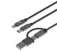 [AB004XTK57] Xtech Cable USB Tipo A/C a Micro USB/Lightning/C - 1.2m