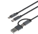 Xtech Cable USB Tipo A/C a Micro USB/Lightning/C - 1.2m