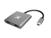 [AB005XTK32] Xtech Adaptador USB-C Dual HDMI 4K XTC-548 Plata