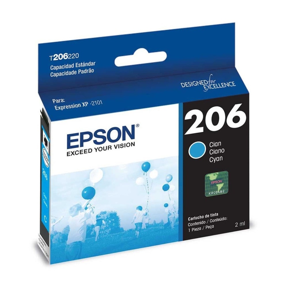 [AS209EPS15] Epson Cartucho de Tinta 206 Cyan T206220-AL