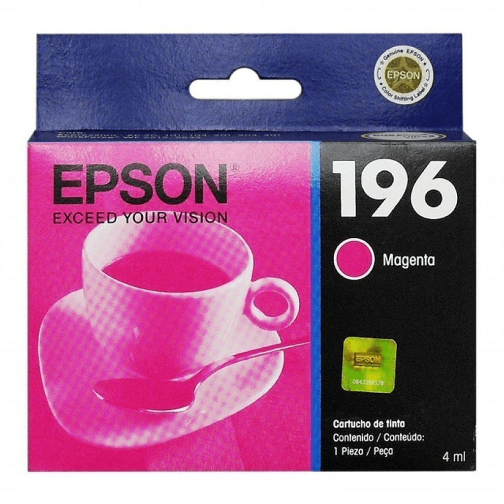 [AS100EPS18] Epson Cartucho Tinta Magenta T196 Original Para Impresora