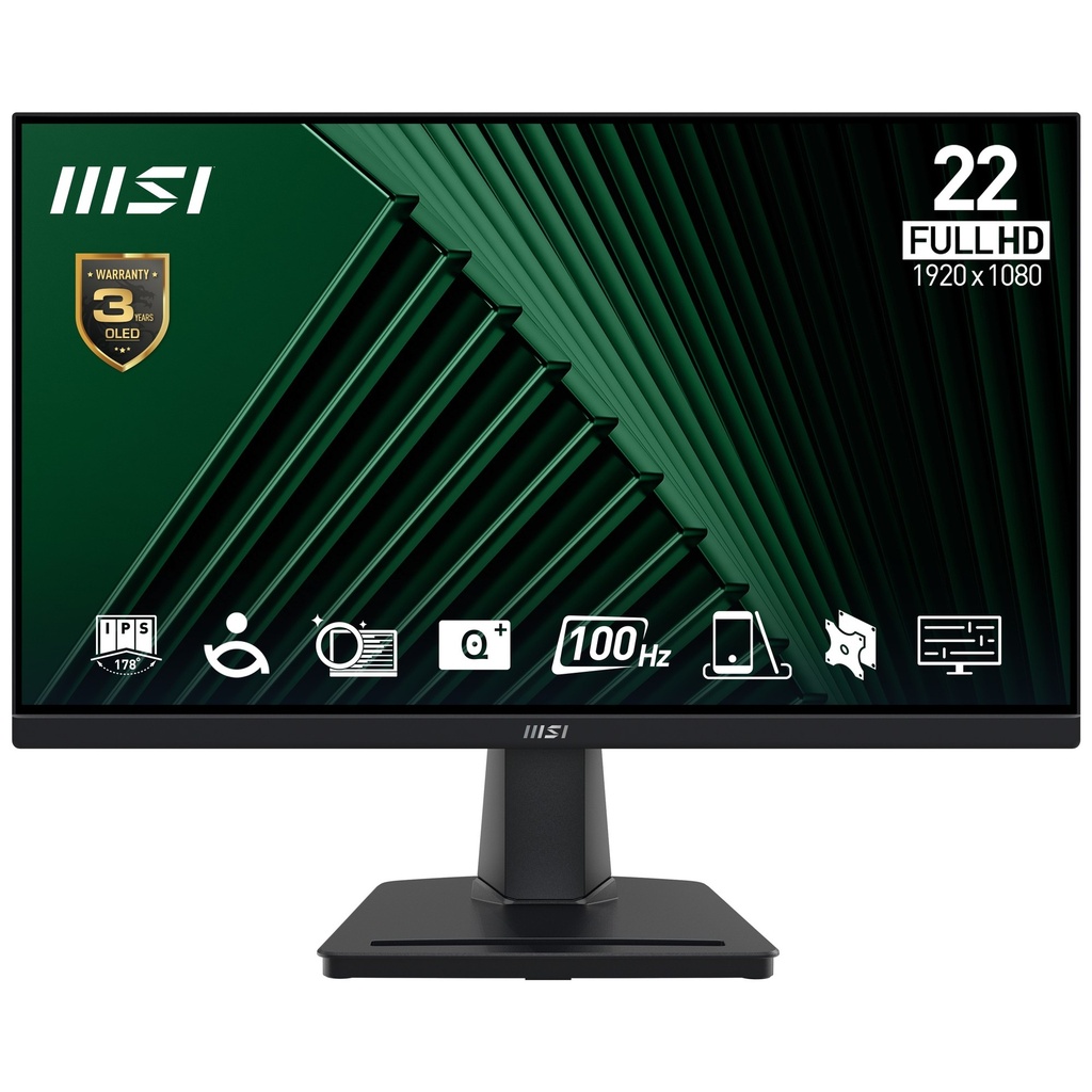 [MT021MSI73] MSI PRO MP225v Monitor 21.45" 100Hz 1ms HDMI VGA VA