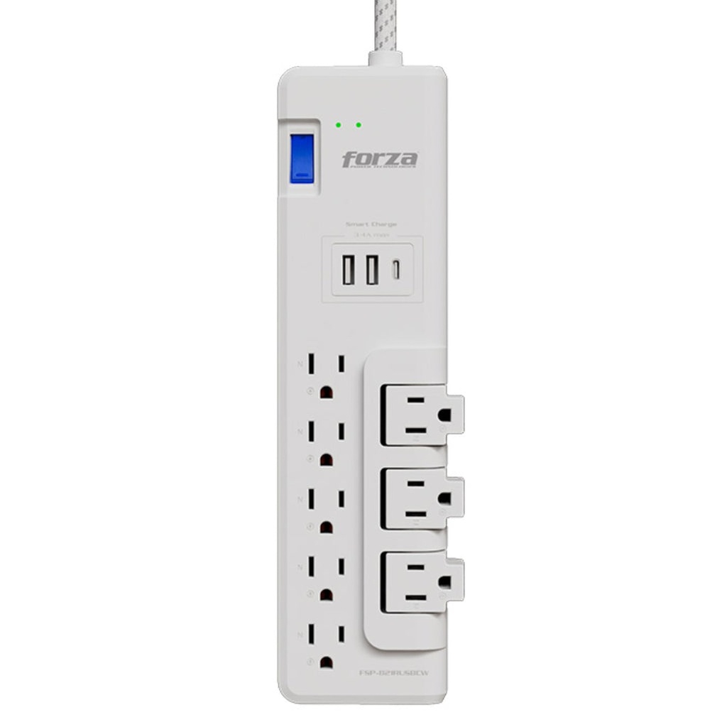 [AU131FOR05] Forza Protector de Voltaje 8 Tomas 2USB-A/1C 6FT