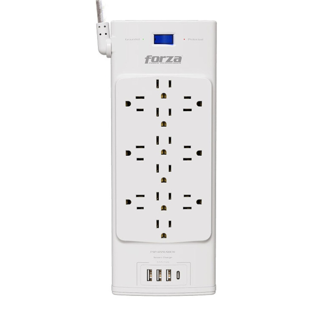 [AU131FOR04] Forza Protector de Voltaje 12 Tomas y 4 USB 2700J FSP-1221USBCW