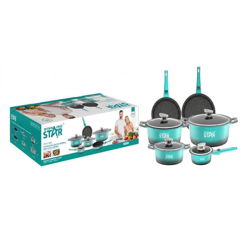 [ED4048] Winning Star Set Ollas Aluminio 10 Piezas ST-5106
