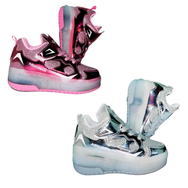 [TK-JGJUG092-1] Tenis Patín con Luces JGJUG092-1 Plateado 28