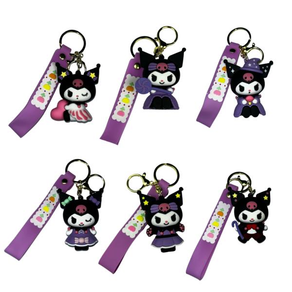 [TK-LV264] LLAVERO DE GOMA KUROMI - POR UNIDAD VARIOS ESTILOS A ELEGIR