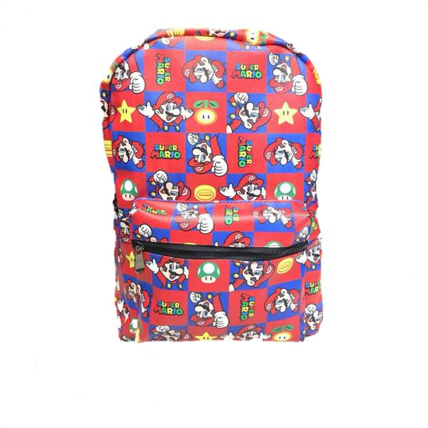 [TK-BOL011] BOLSO SUPER MARIO COLASH CUADROS ROJO AZUL
