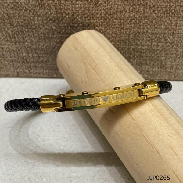 [PD-JJP0265] PULSERA DE CUERO ARMANI DORADA