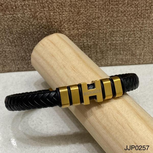 [PD-JJP0257] PULSERA DE CUERO HERMES DORADA