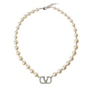 COLLAR PLATEADO VALENTINO DISEÑO PERLAS