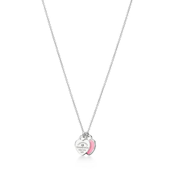 [PD-JJC0141] COLLAR PLATEADO TIFFANNY & CO DISEÑO CORAZON ROSADO