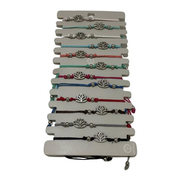 PULSERA DE HILO DISEÑO FLOR DE LOTO MODELO HN0162