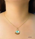 COLLAR ACERO DORADO OJO TURCO