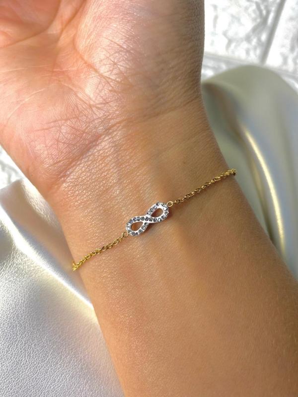 [PD-JJP0093] PULSERA DE ACERO DORADA INFINITO