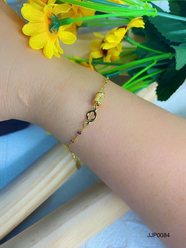 [PD-JJP0084] PULSERA DE ACERO DORADO CILINDRO/LV
