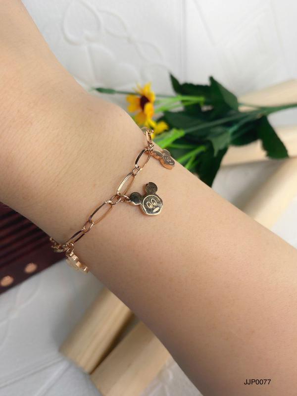 [PD-JJP0077] PULSERA DE ACERO ORO ROSA MICKEY