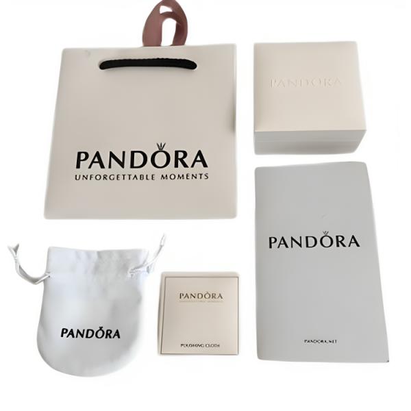 [PD-PPB0001] KIT EMPAQUE BOLSITA BLANCA LAZO ROSA PANDORA