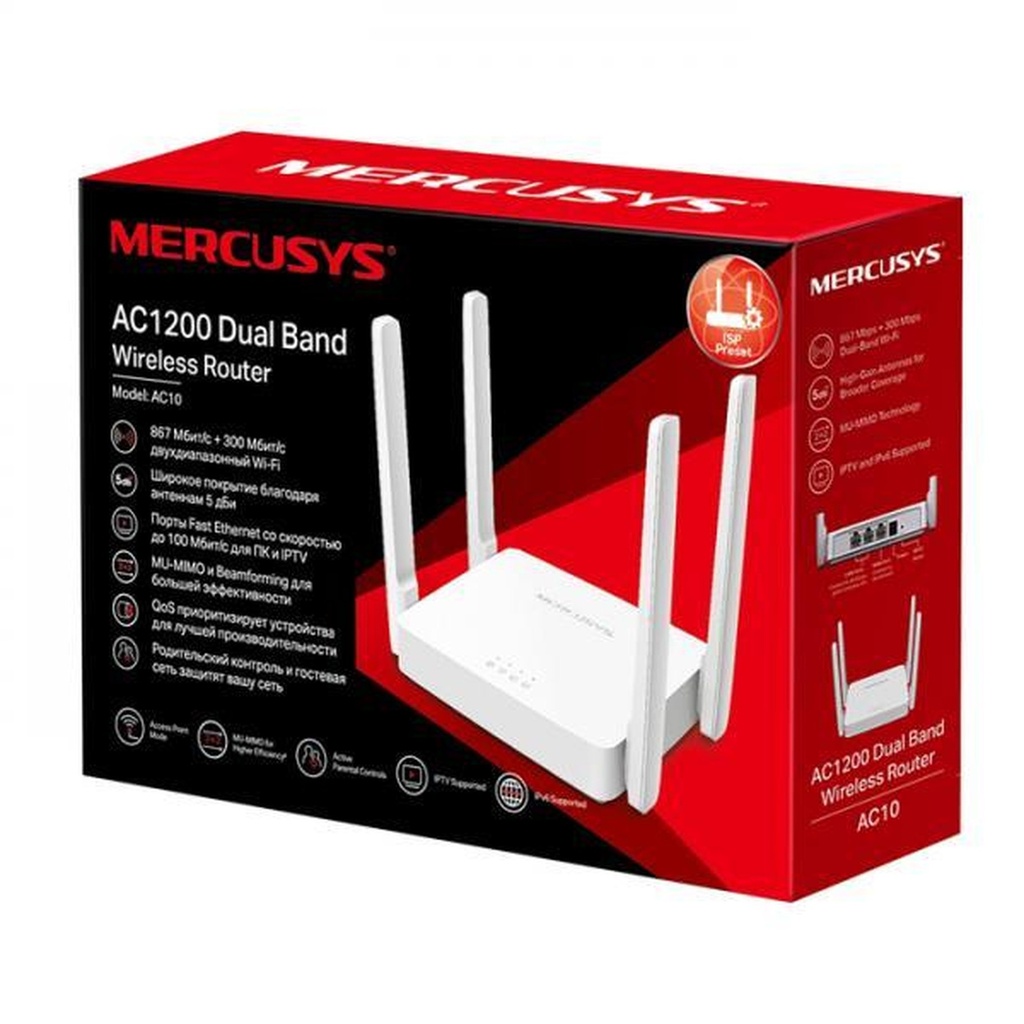 [TP00073] Mercusys Router Inalambrico AC1200 Dual Band AC10